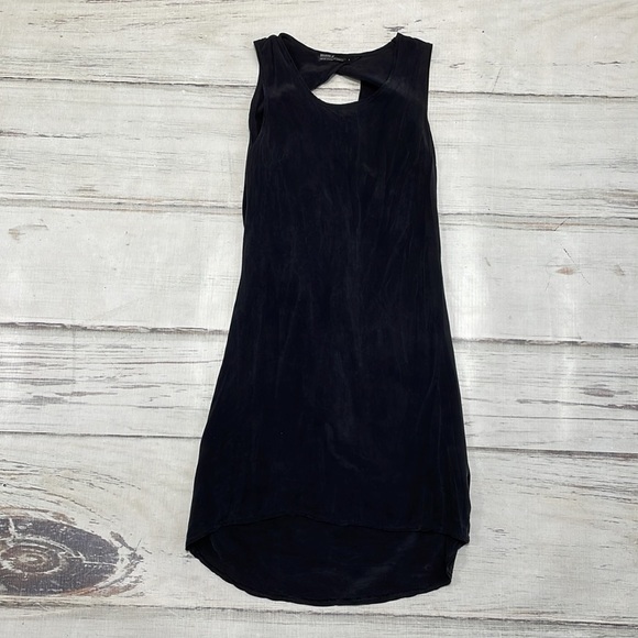 Benjamin Jay Dress Black Cupro Open Back High Low Size Small - Picture 7 of 13